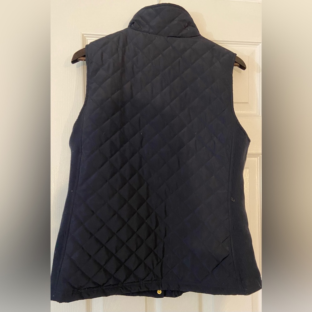 Vest-women’s blue quilted with gold buttons.Cynthia Rowley.SZ large - Picture 6 of 10